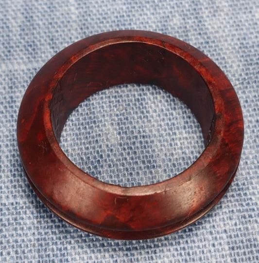 Hardwood Ring, Single Channel, Made from Briarwood - Size 6.0 (US)
