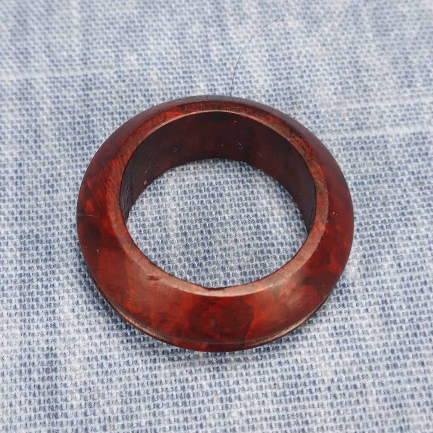 Hardwood Ring, Single Channel, Made from Briarwood - Size 6.0 (US)