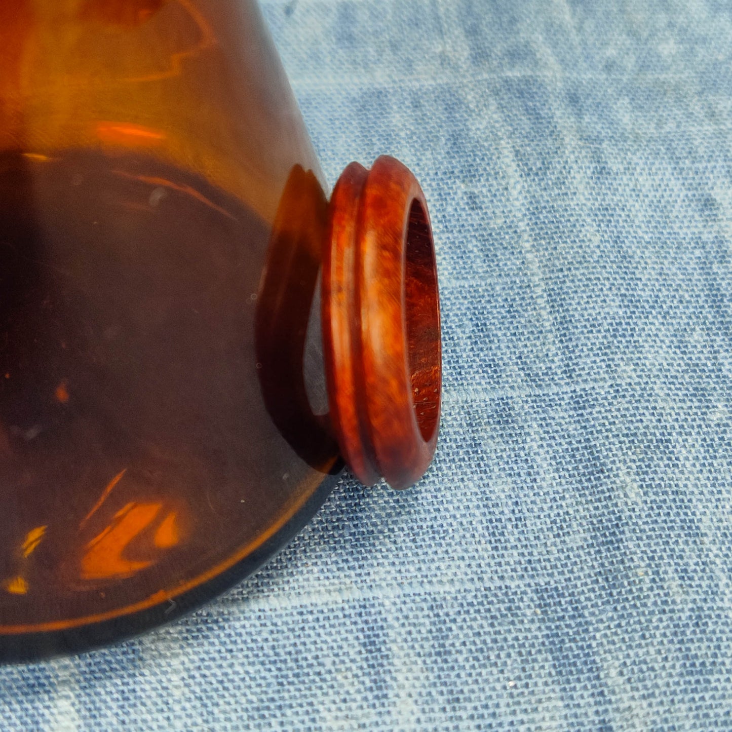 Hardwood Ring, Single Channel, Made from Briarwood - Size 8.0 (US)