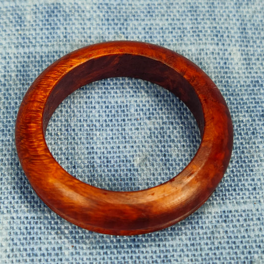 Hardwood Ring, Single Channel, Made from Briarwood - Size 8.0 (US)