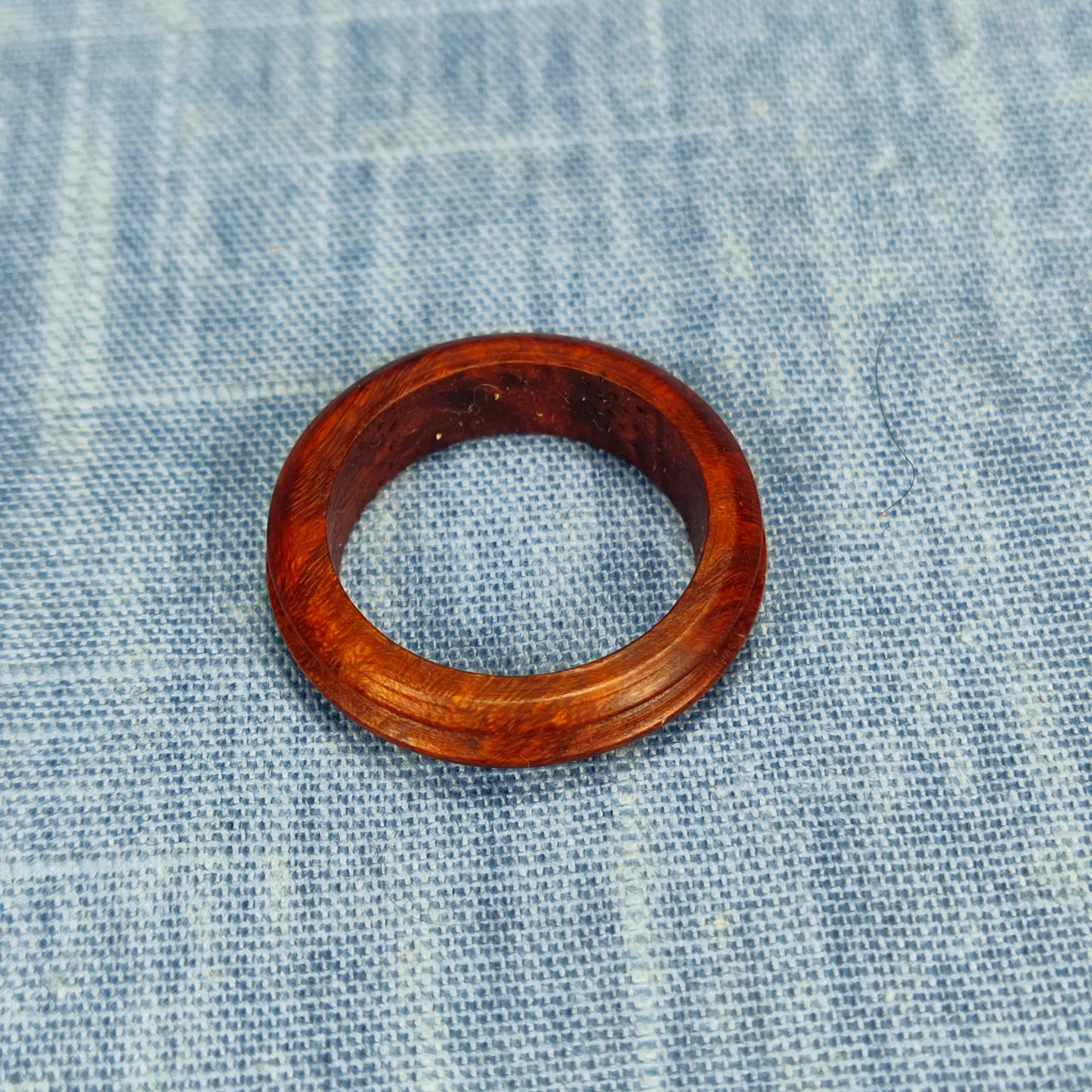 Hardwood Ring, Single Channel, Made from Briarwood - Size 8.0 (US)
