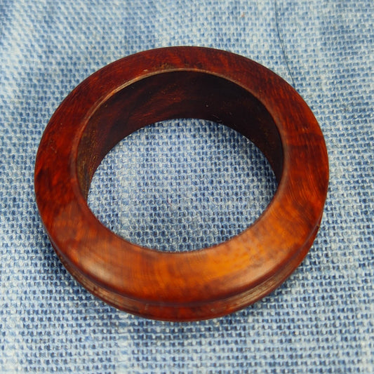 Single Channel Hardwood Ring Made from Briarwood - Size 6.5 (US)