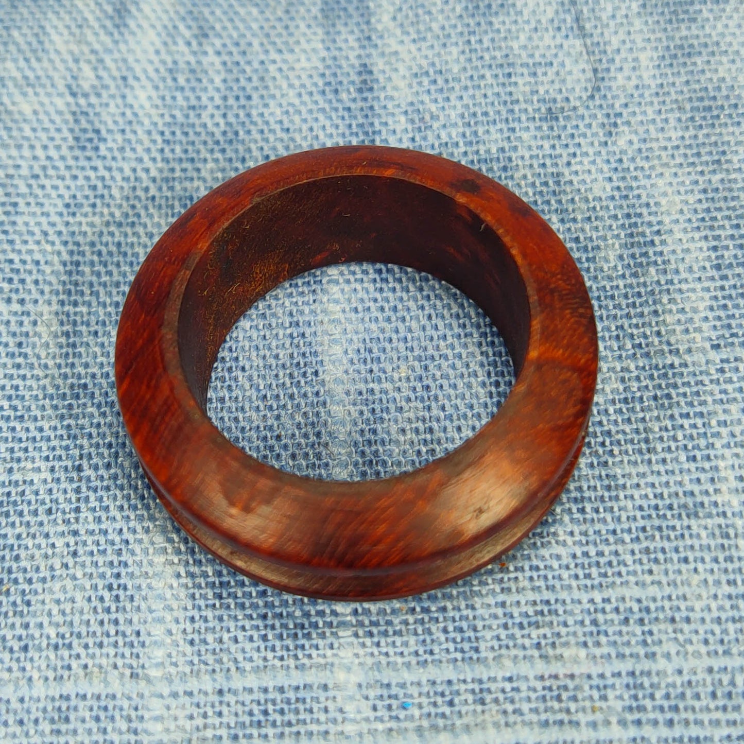 Single Channel Hardwood Ring Made from Briarwood - Size 6.5 (US)