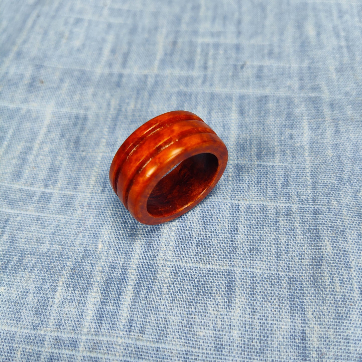 Double Channel Hardwood Ring Made from Briarwood - Size 9.0 (US)