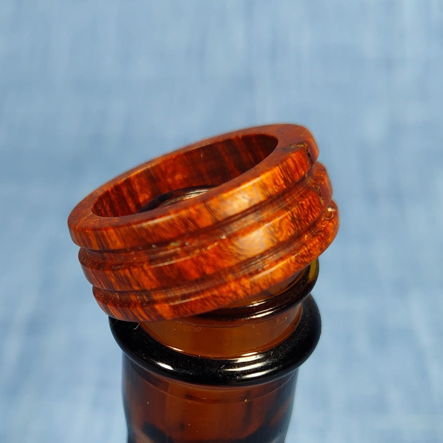 Double Channel Hardwood Ring Made from Briarwood - Size 8.0 (US)
