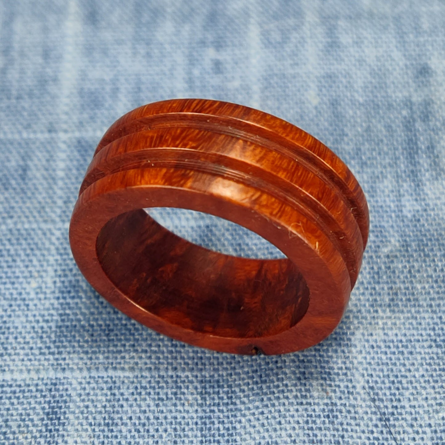 Double Channel Hardwood Ring Made from Briarwood - Size 8.0 (US)