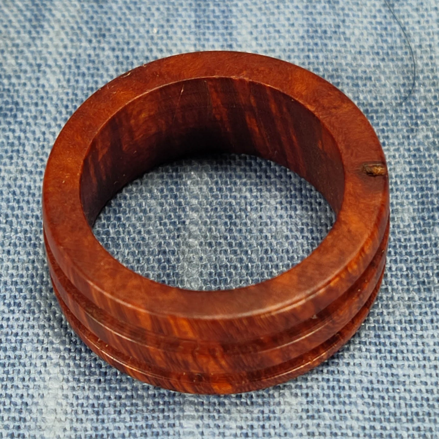 Double Channel Hardwood Ring Made from Briarwood - Size 8.0 (US)