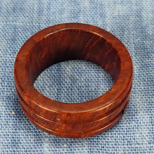 Double Channel Hardwood Ring Made from Briarwood - Size 8.0 (US)