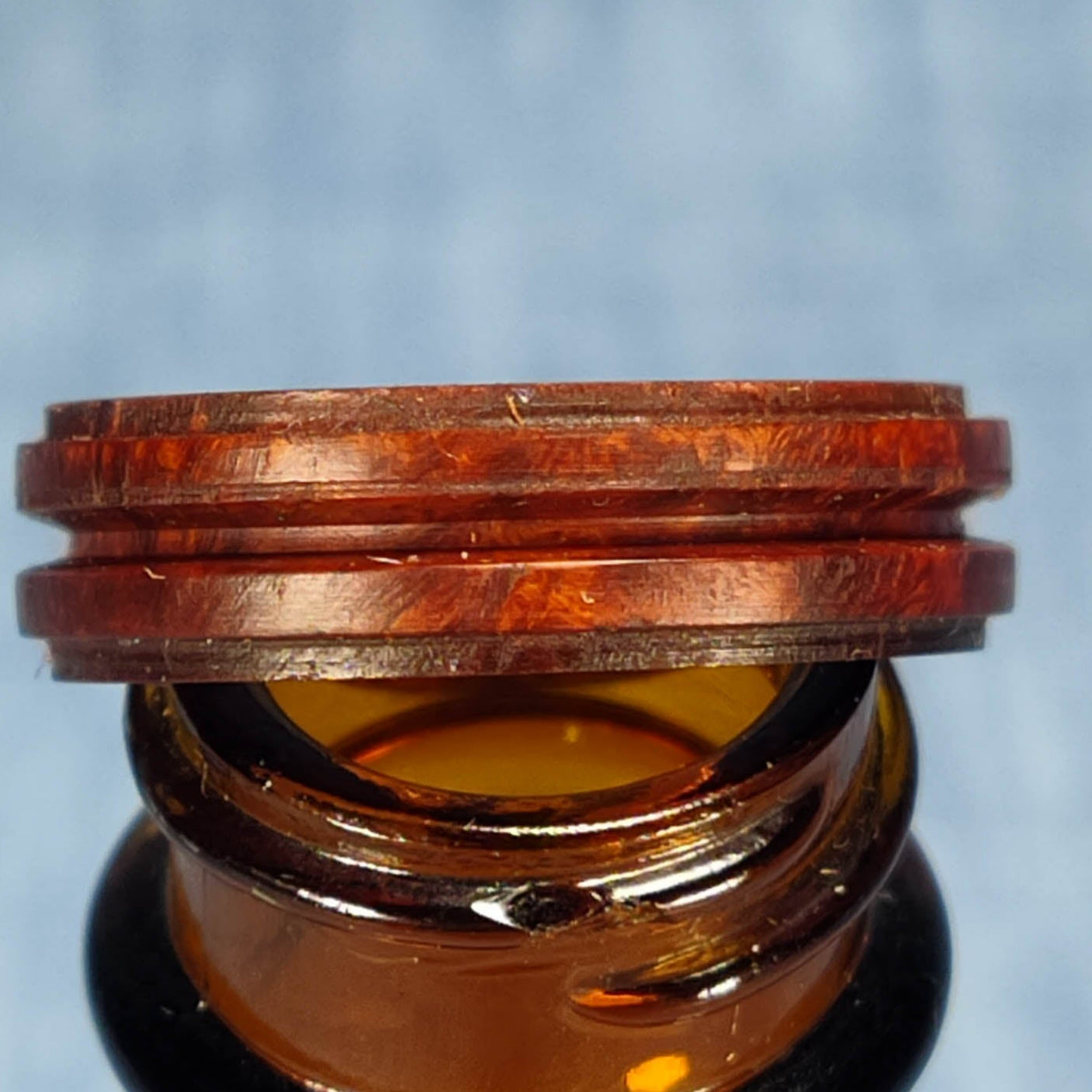 Triple Channel Hardwood Ring Made from Briarwood - Size 8.5 (US)