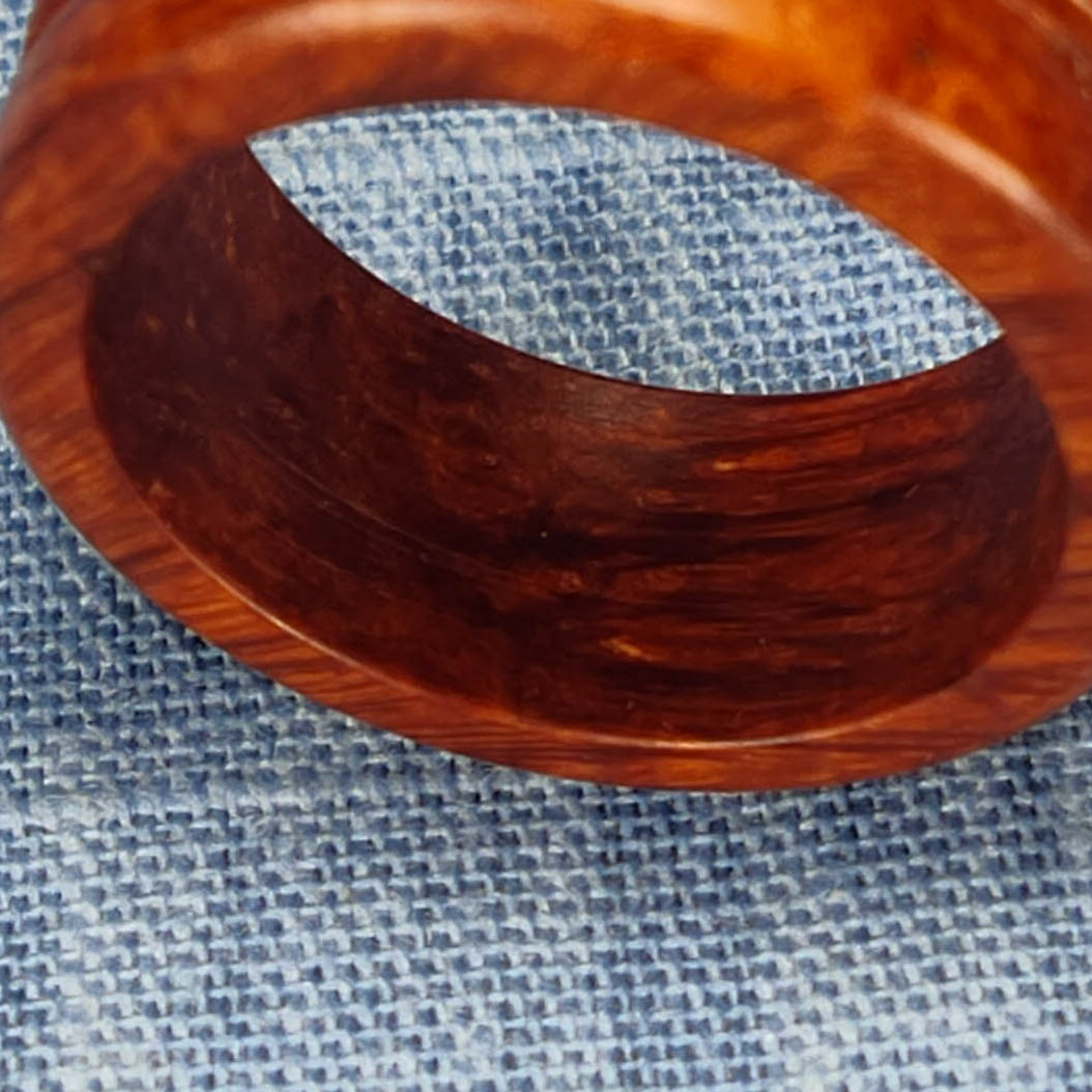 Single Channel Hardwood Ring Made from Briarwood - Size 9.0 (US)