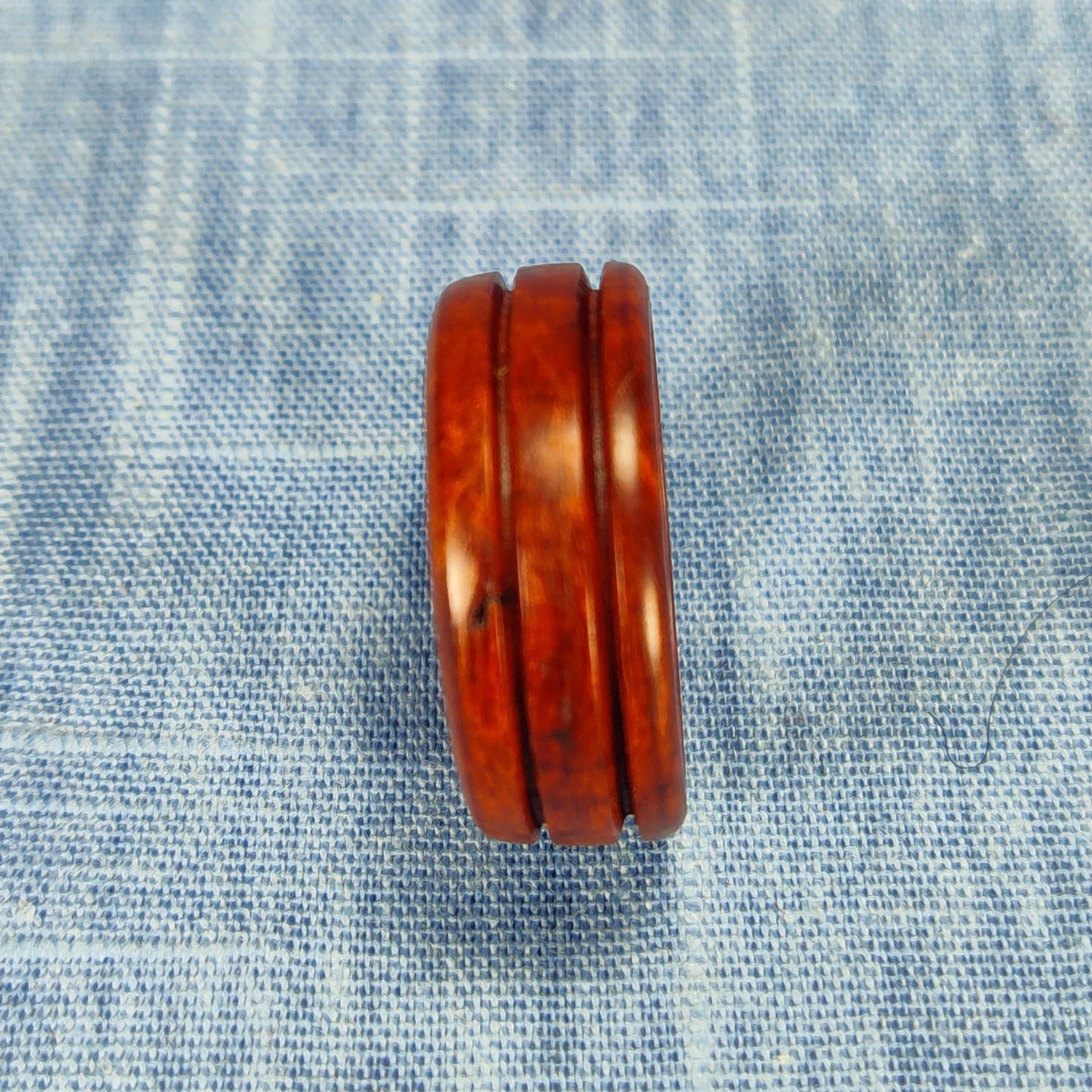 Double Channel Hardwood Ring Made from Briarwood - Size 9.5 (US)