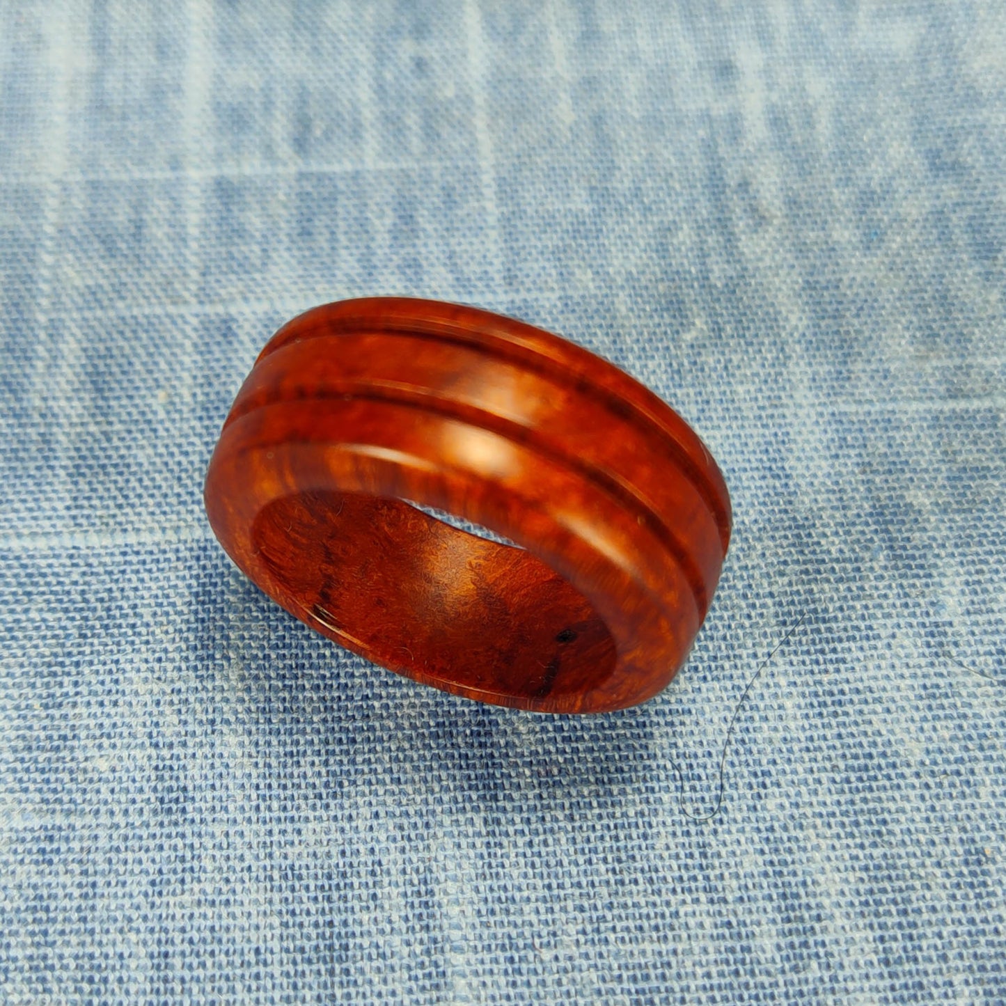 Double Channel Hardwood Ring Made from Briarwood - Size 9.5 (US)