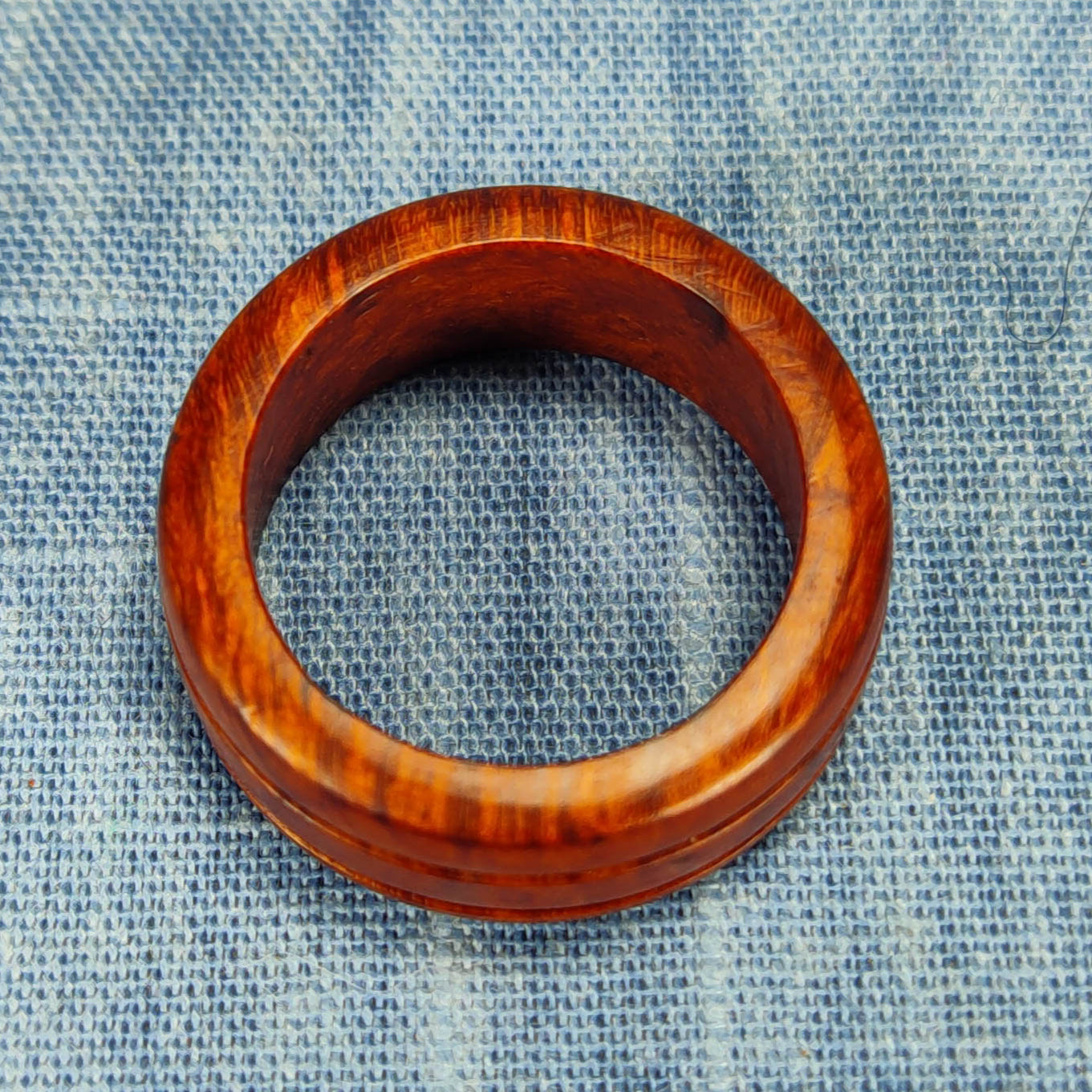 Double Channel Hardwood Ring Made from Briarwood - Size 9.5 (US)