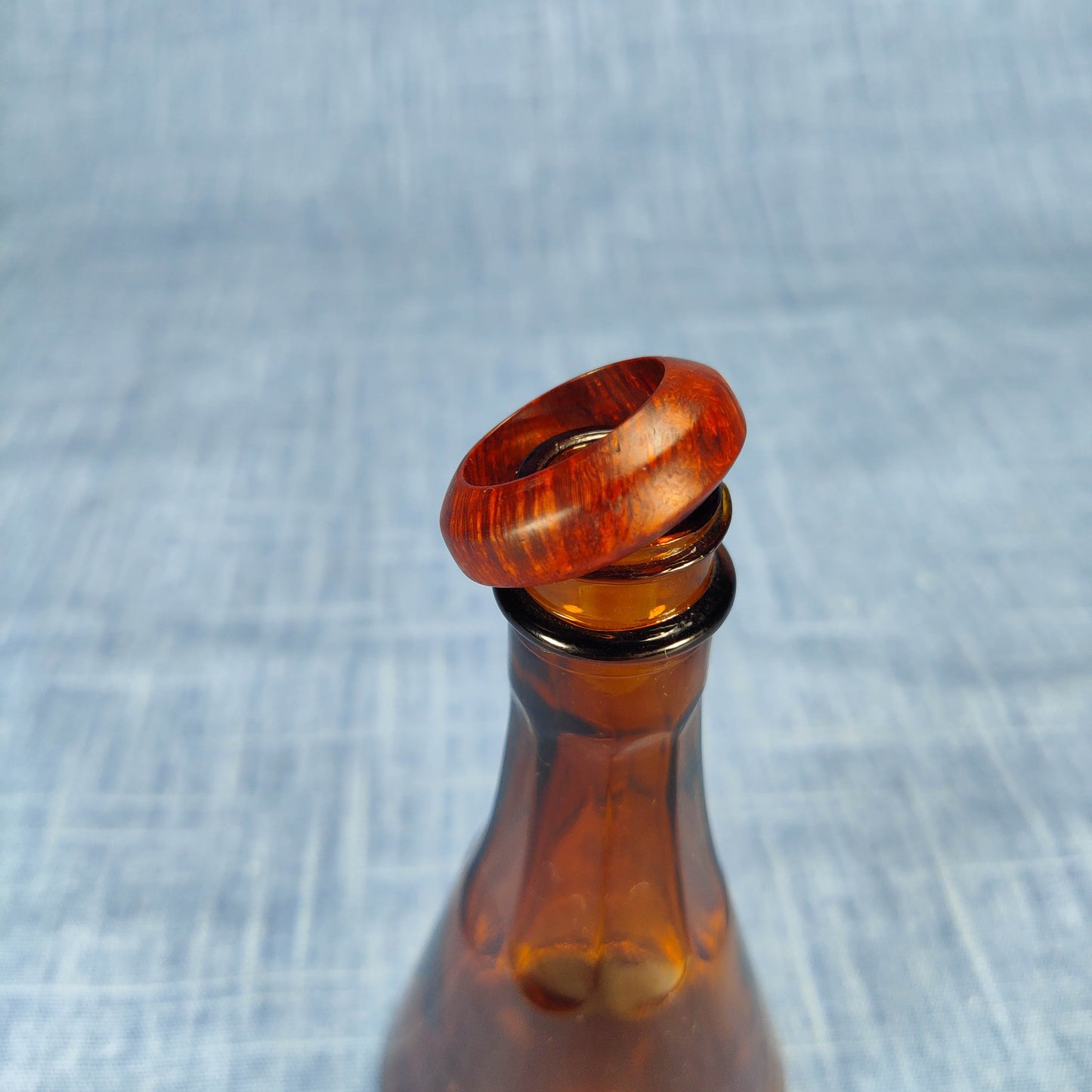 Domed Hardwood Ring Made from Briarwood - Size 8.5 (US)