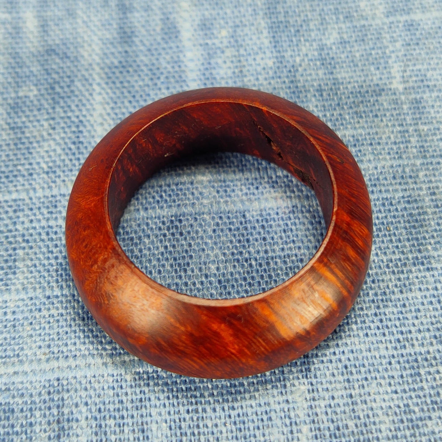 Domed Hardwood Ring Made from Briarwood - Size 8.5 (US)