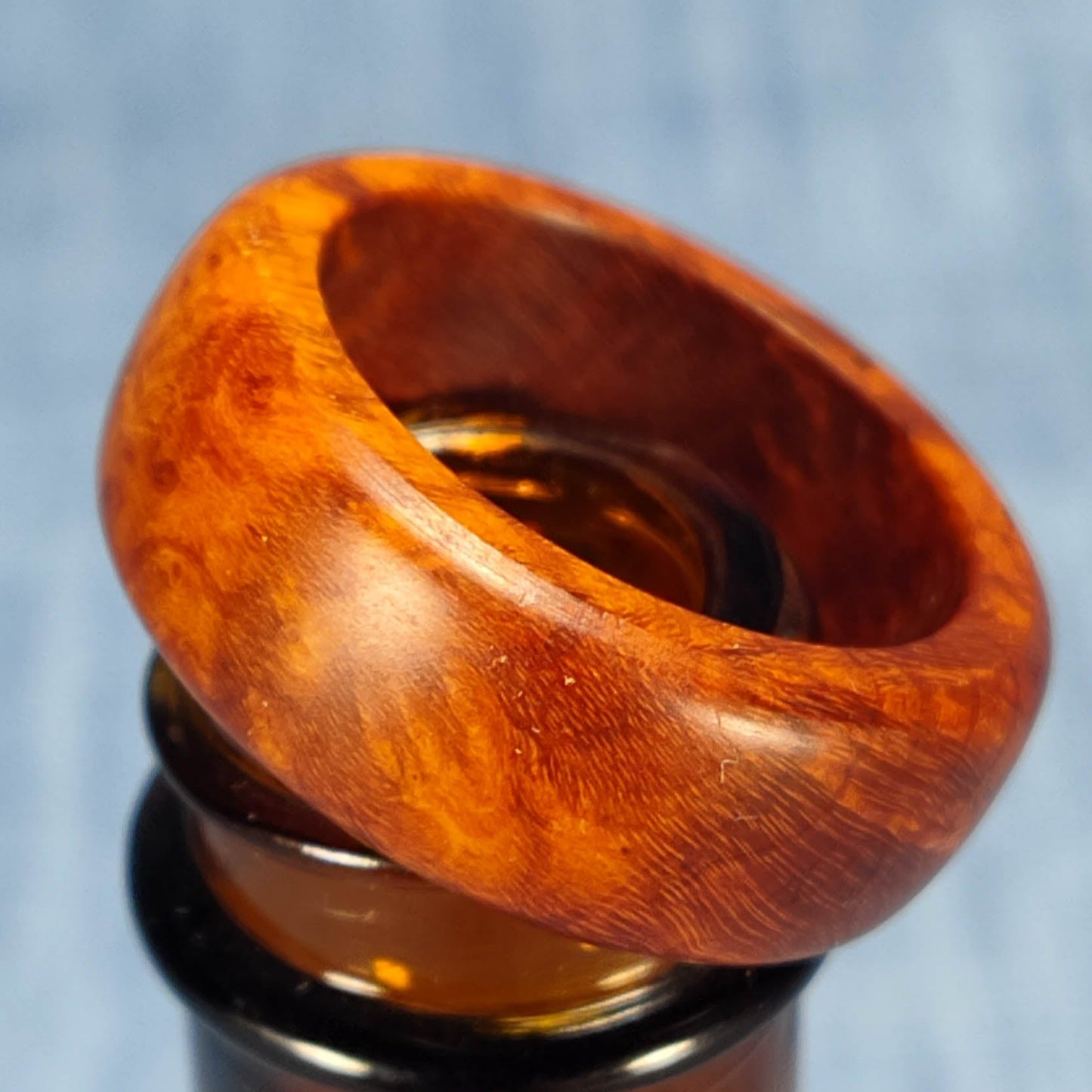 Domed Hardwood Ring Made from Briarwood - Size 9.0 (US)