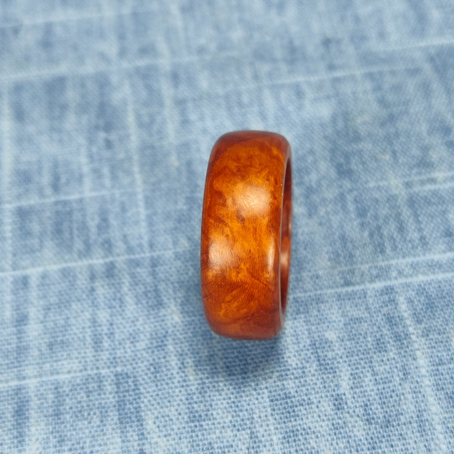 Domed Hardwood Ring Made from Briarwood - Size 9.0 (US)