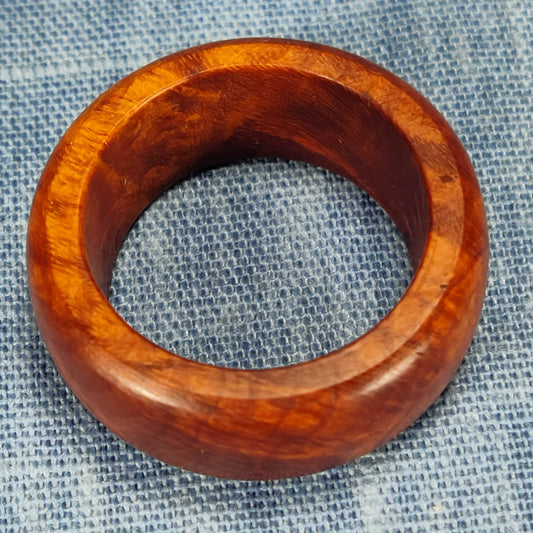 Domed Hardwood Ring Made from Briarwood - Size 9.0 (US)
