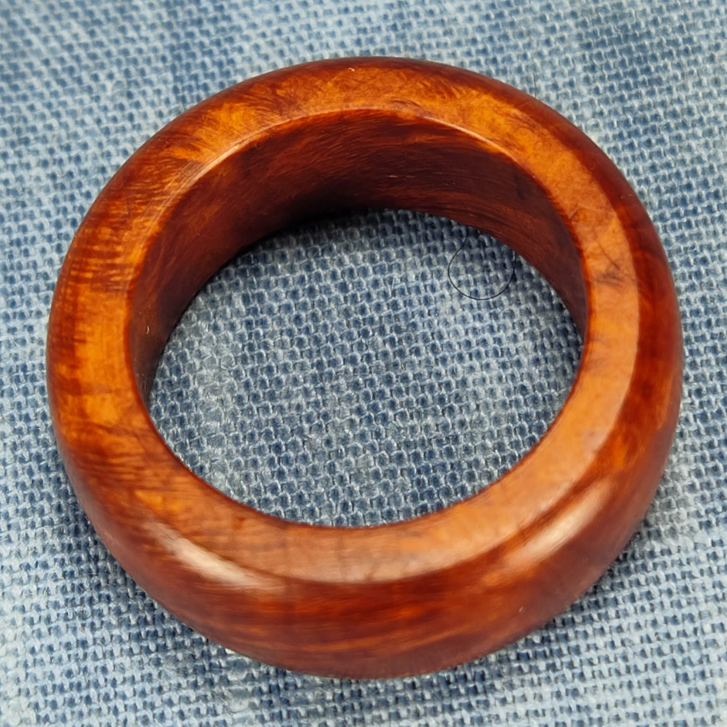 Domed Hardwood Ring Made from Briarwood - Size 9.0 (US)