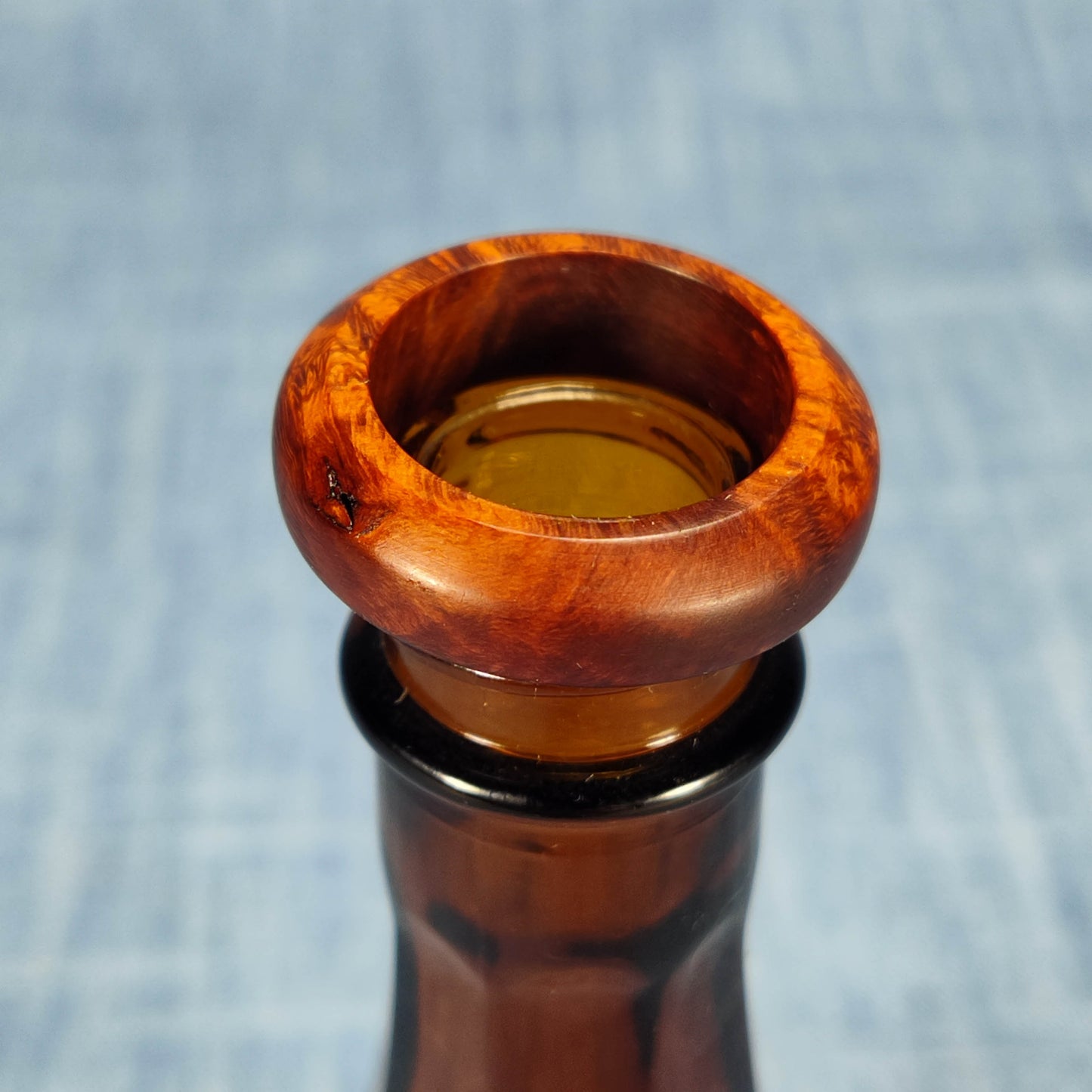 Domed Hardwood Ring Made from Briarwood - Size 7.5 (US)
