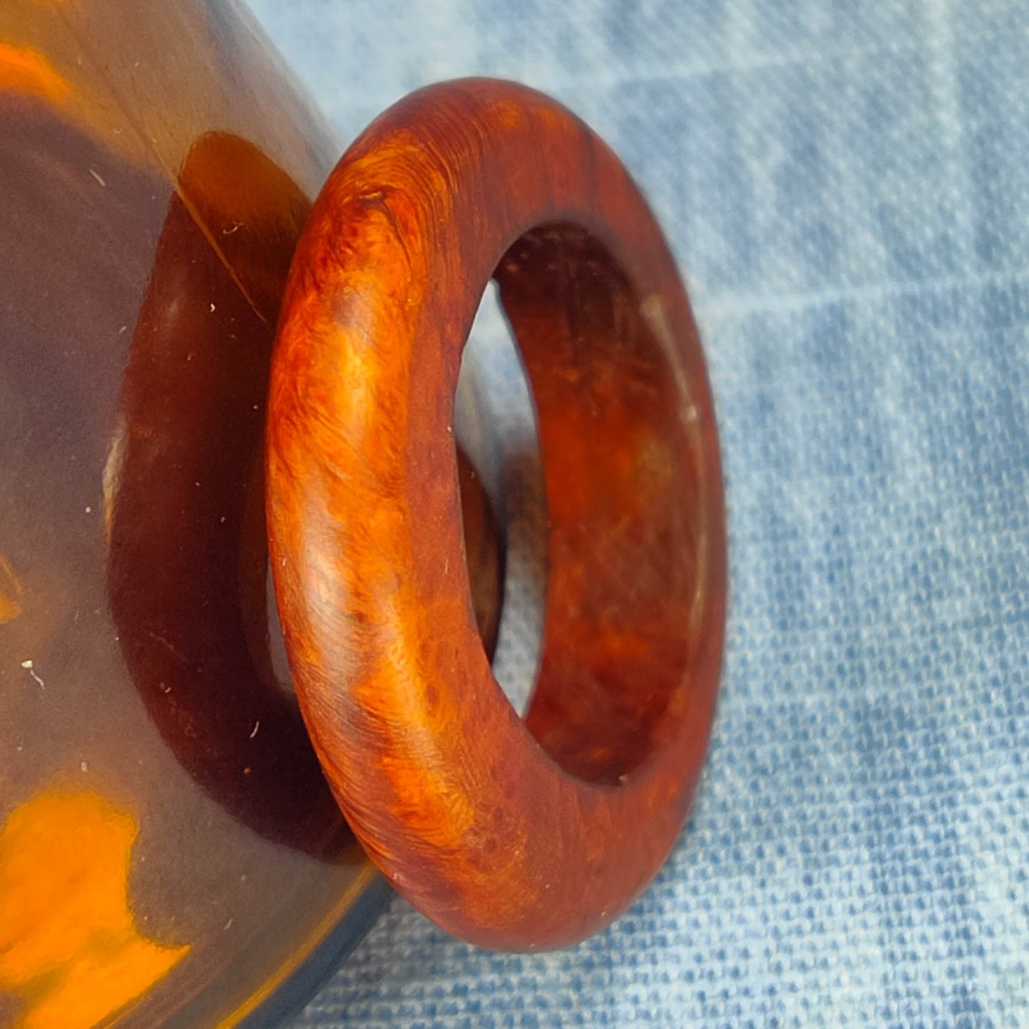 Domed Hardwood Ring Made from Briarwood - Size 8.0 (US)