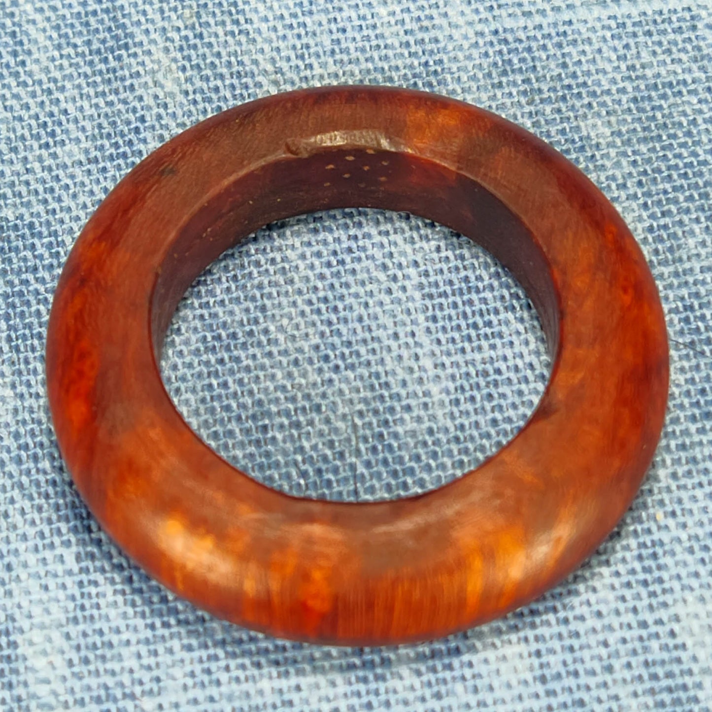 Domed Hardwood Ring Made from Briarwood - Size 8.0 (US)