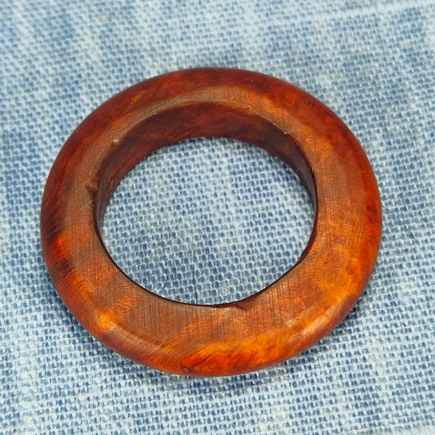 Domed Hardwood Ring Made from Briarwood - Size 8.0 (US)