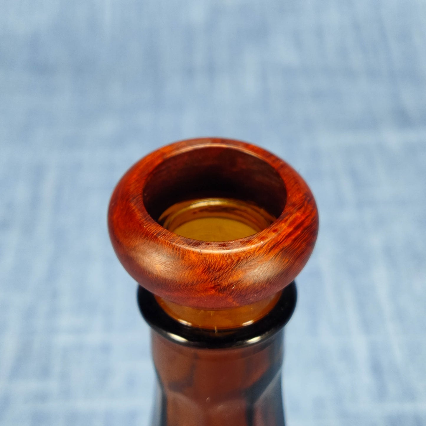 Domed Hardwood Ring Made from Briarwood - Size 7.0 (US)