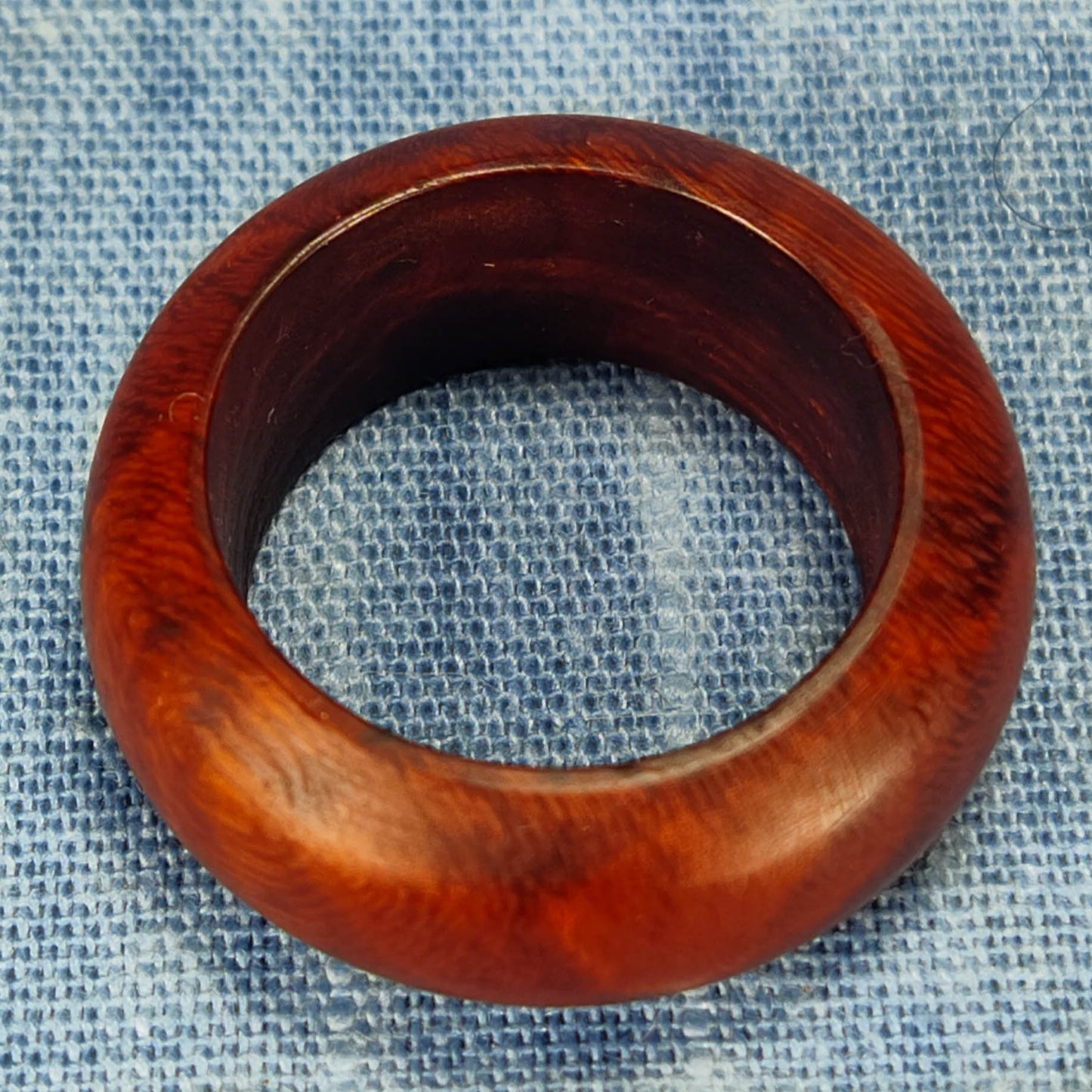 Domed Hardwood Ring Made from Briarwood - Size 7.0 (US)