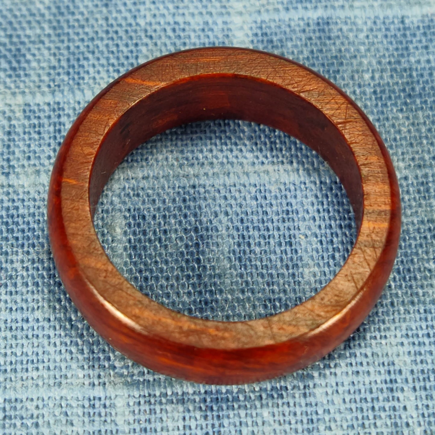 Domed Hardwood Ring Made from Briarwood - Size 8.5 (US)