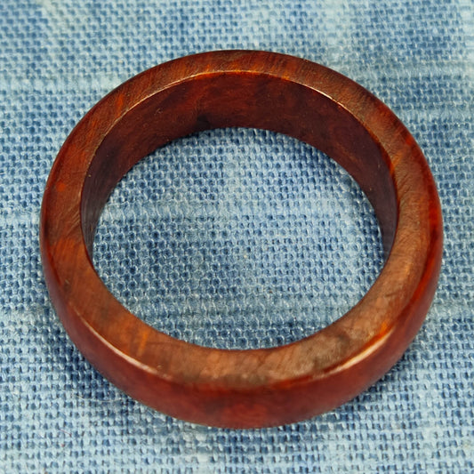 Domed Hardwood Ring Made from Briarwood - Size 8.5 (US)