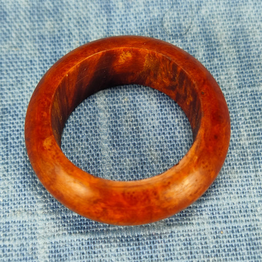 Domed Hardwood Ring Made from Briarwood - Size 9.0 (US)