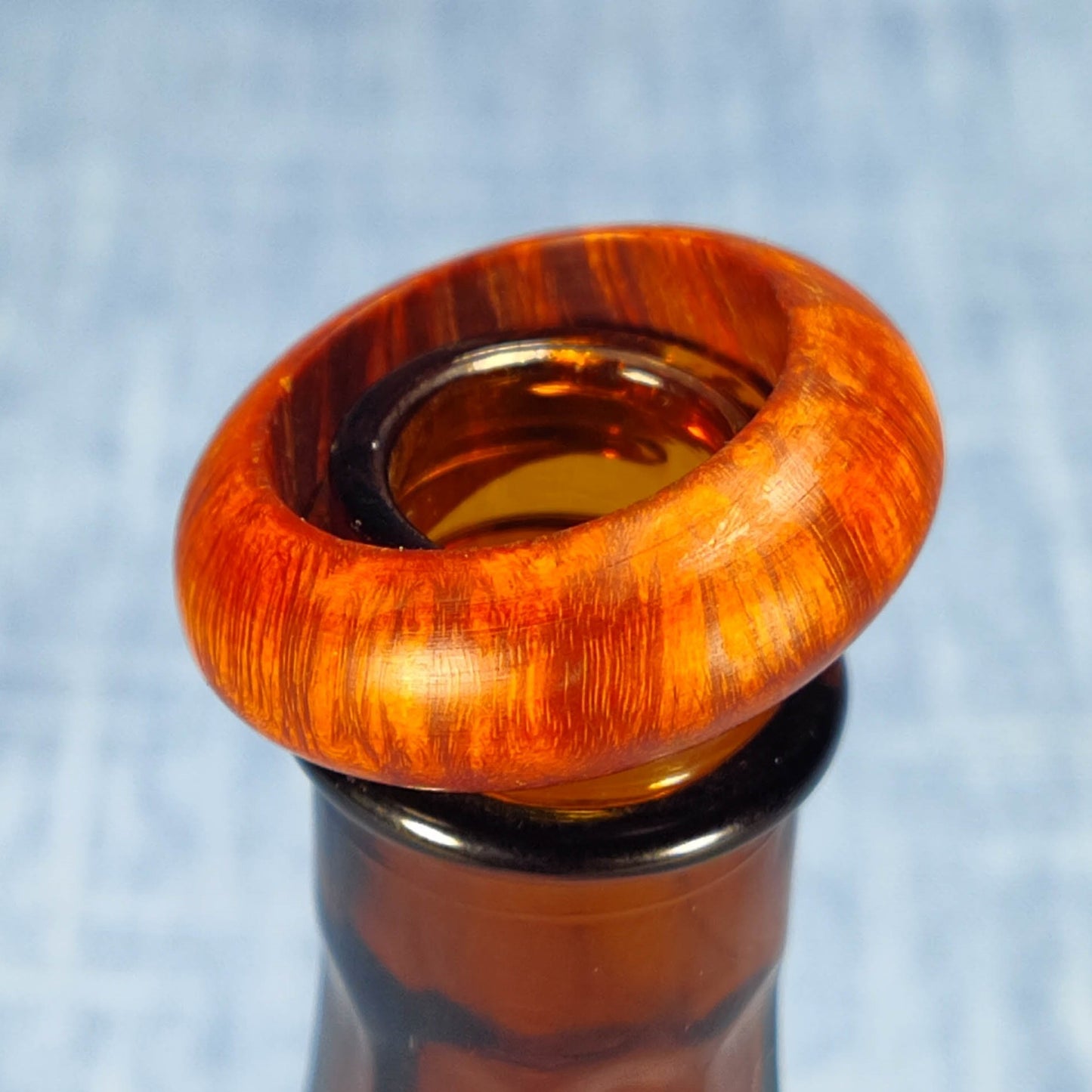 Domed Hardwood Ring Made from Briarwood - Size 9.0 (US)