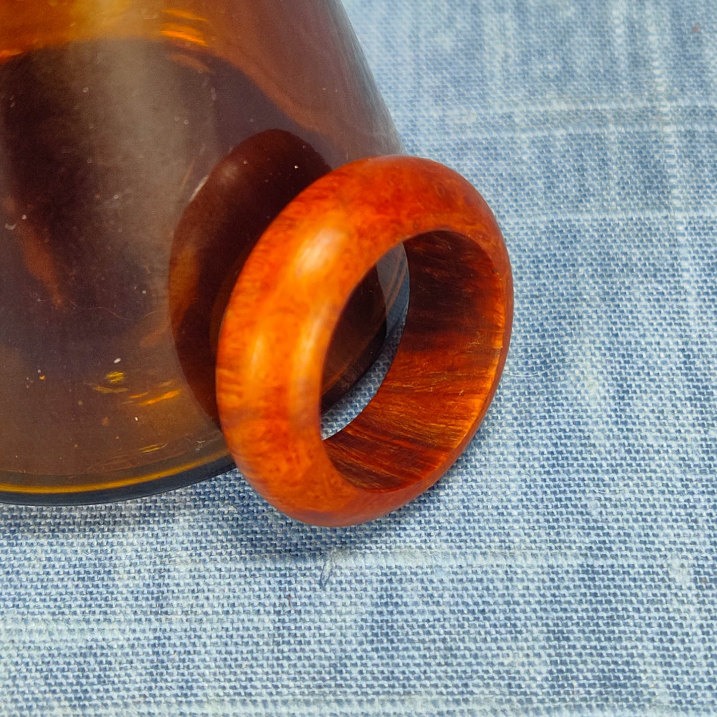 Domed Hardwood Ring Made from Briarwood - Size 9.0 (US)