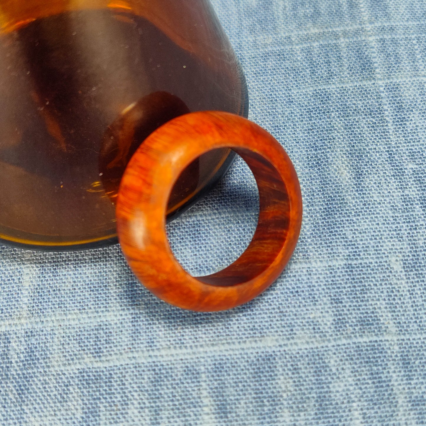 Domed Hardwood Ring Made from Briarwood - Size 9.0 (US)