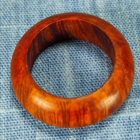 Domed Hardwood Ring Made from Briarwood - Size 9.0 (US)