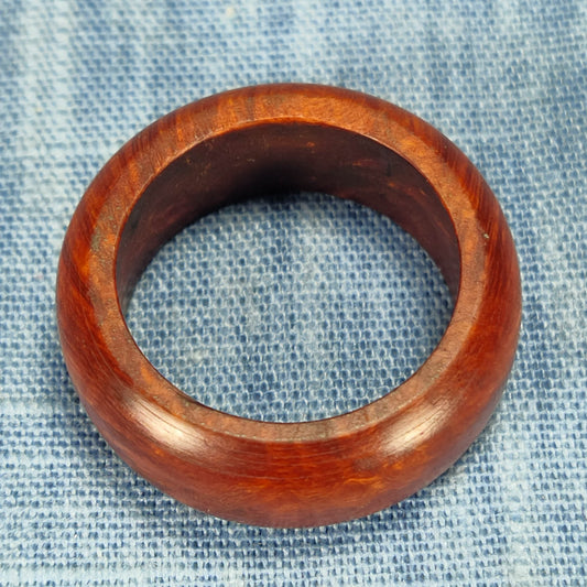 Domed Hardwood Ring Made from Briarwood - Size 9.5 (US)