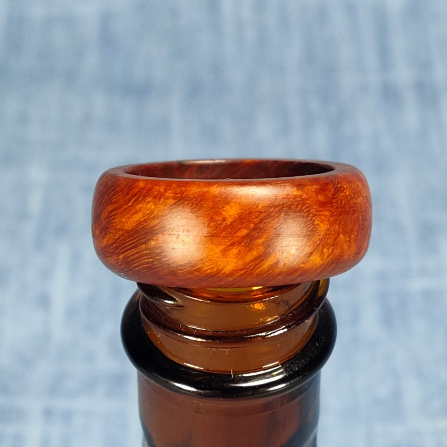 Domed Hardwood Ring Made from Briarwood - Size 9.5 (US)