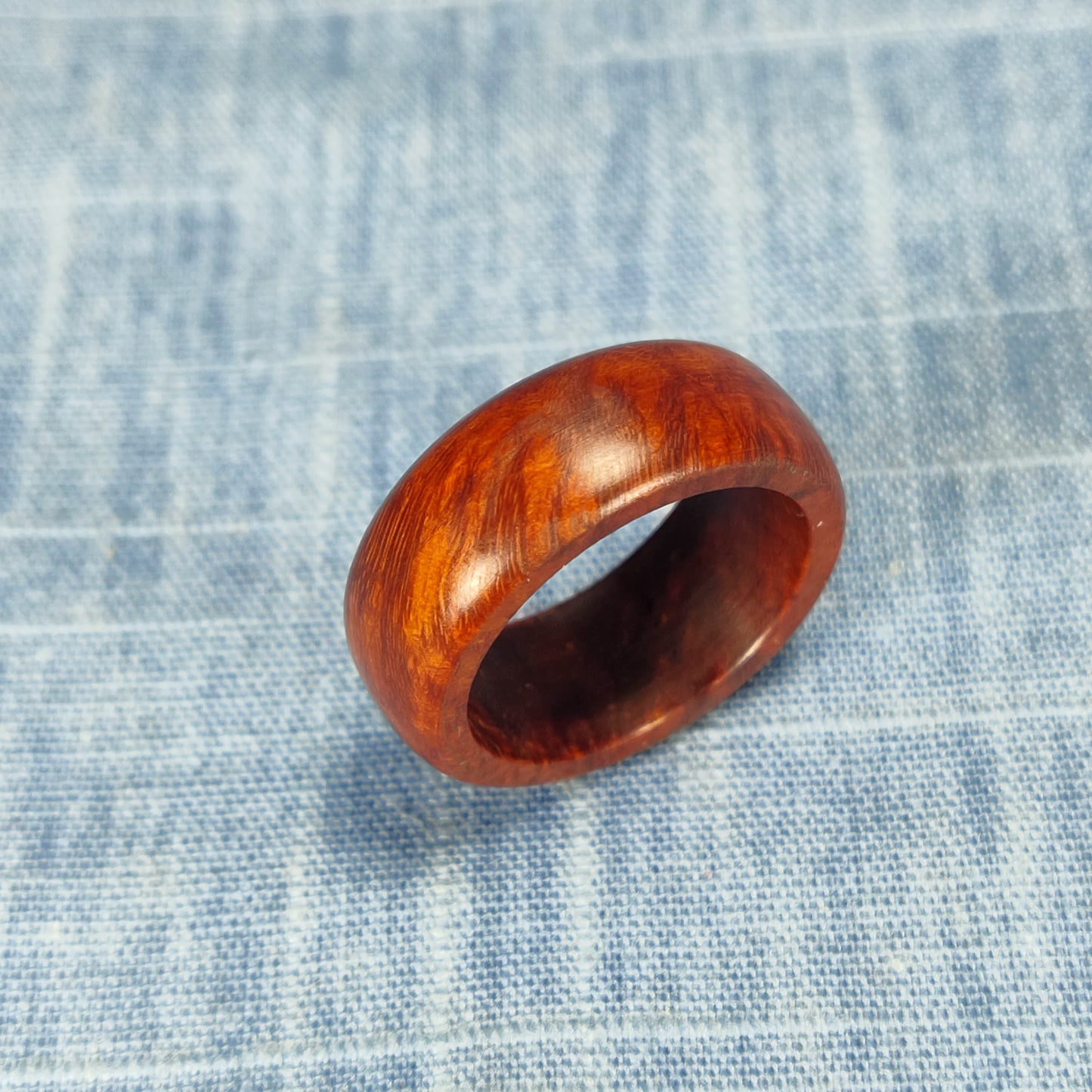 Domed Hardwood Ring Made from Briarwood - Size 9.5 (US)