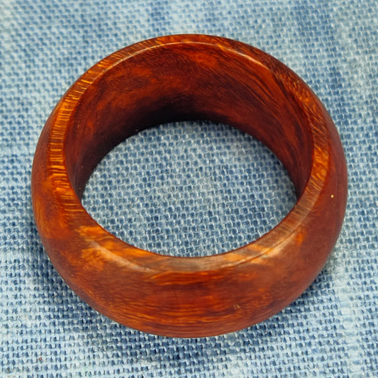 Domed Hardwood Ring Made from Briarwood - Size 8.5 (US)