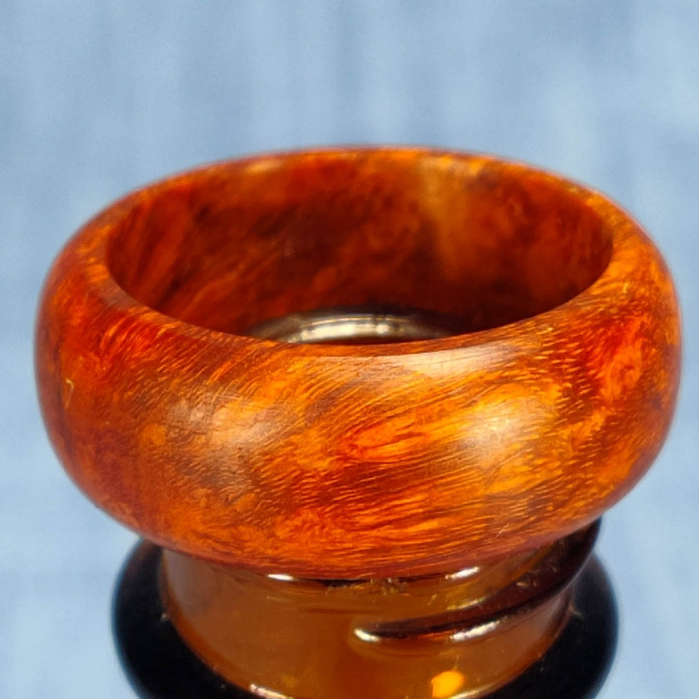 Domed Hardwood Ring Made from Briarwood - Size 9.0 (US)
