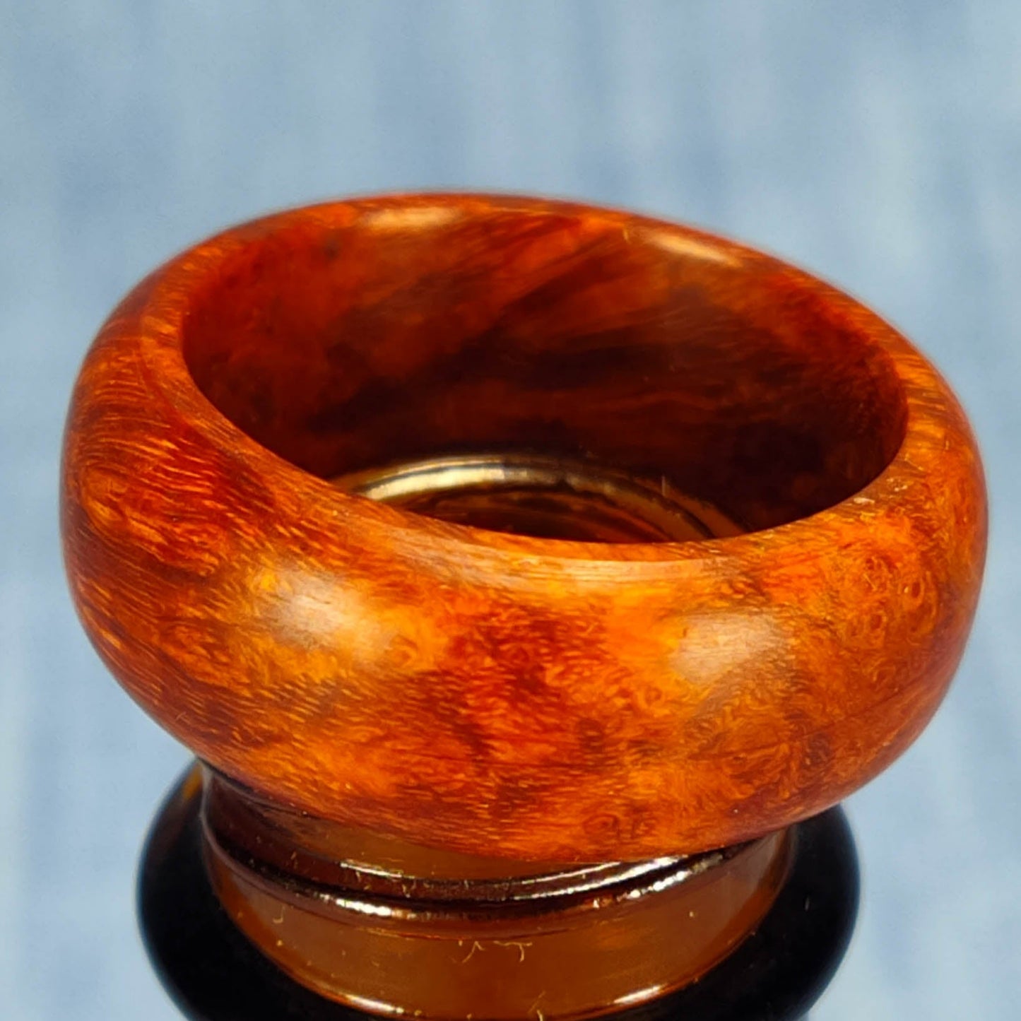 Domed Hardwood Ring Made from Briarwood - Size 9.0 (US)