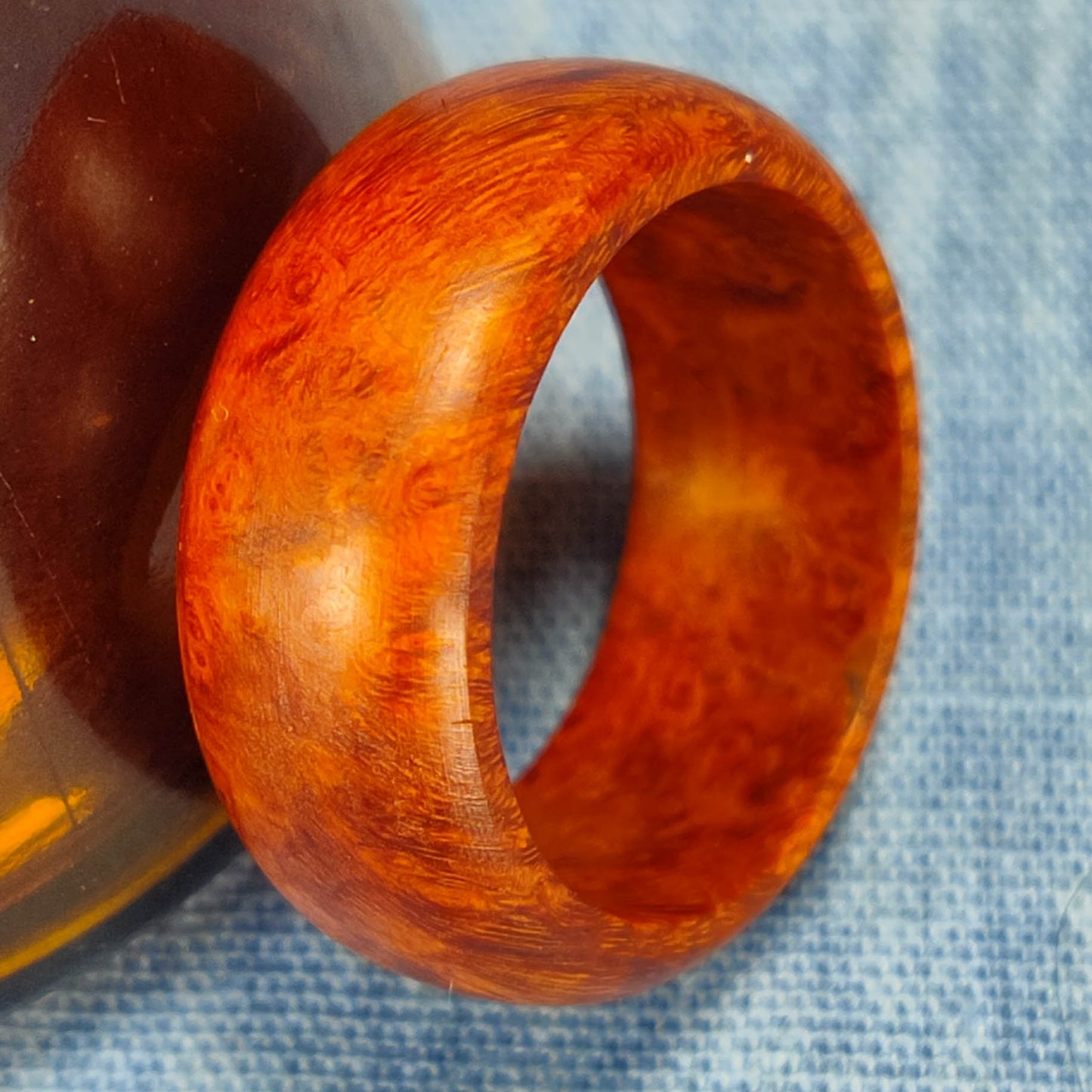 Domed Hardwood Ring Made from Briarwood - Size 9.0 (US)