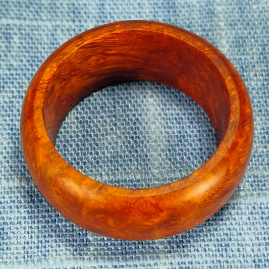 Domed Hardwood Ring Made from Briarwood - Size 9.0 (US)