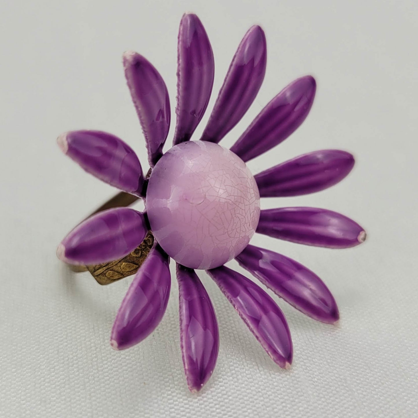 1960's Purple Enamel Flower Power Ring