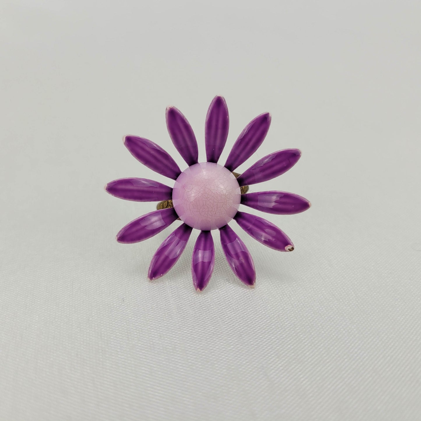 1960's Purple Enamel Flower Power Ring