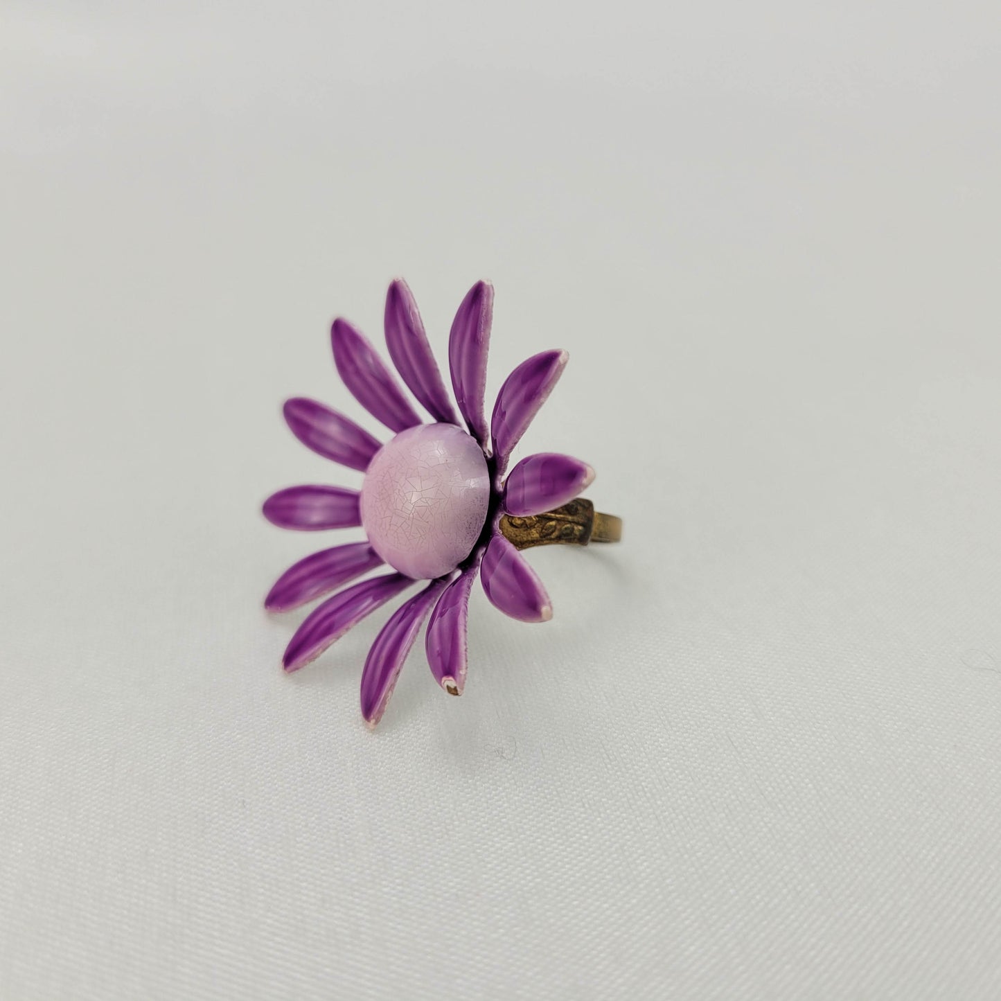1960's Purple Enamel Flower Power Ring