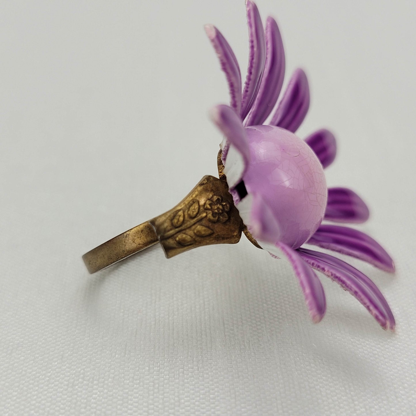 1960's Purple Enamel Flower Power Ring