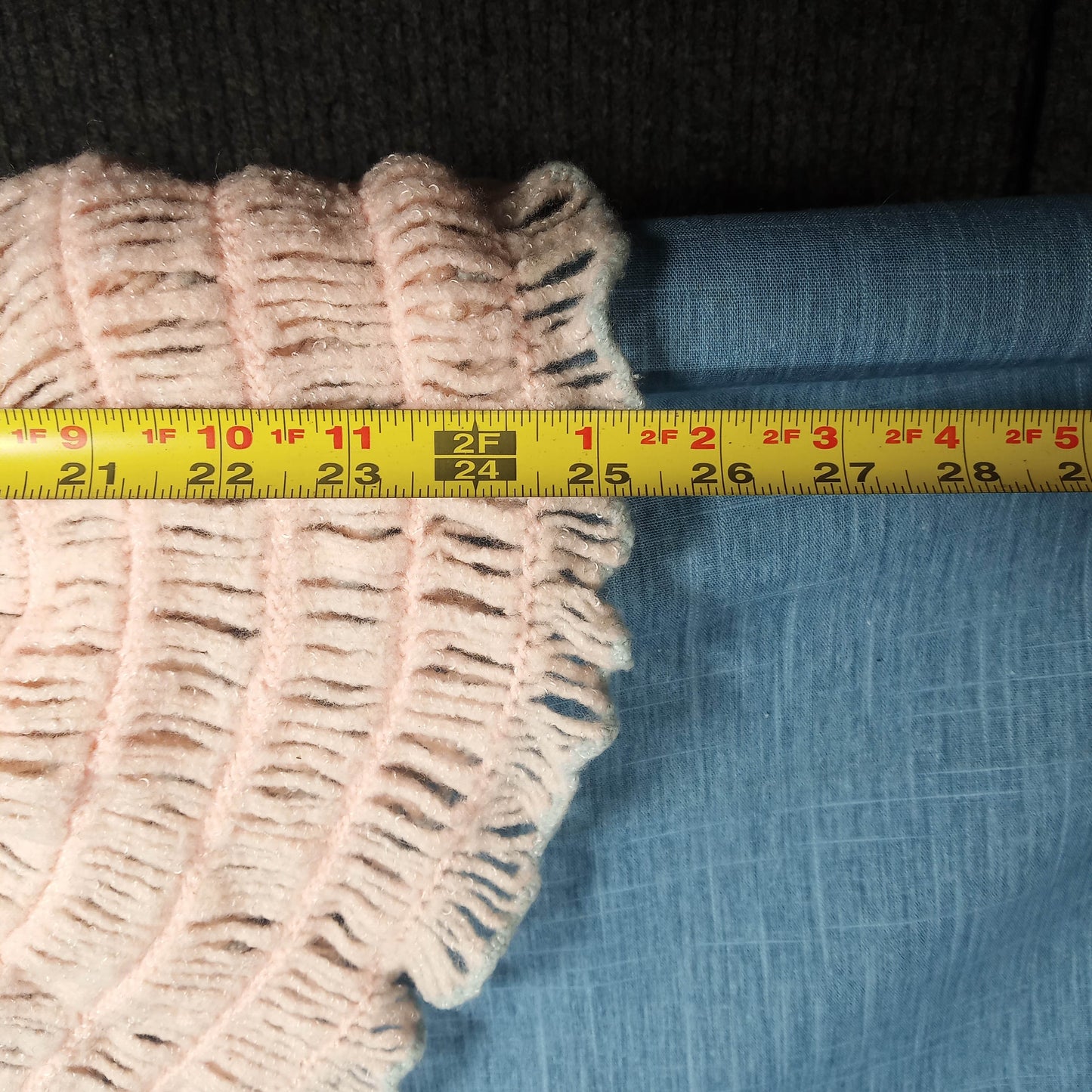 1950s Pale Pink and Blue Hand Knit Layered Shawl