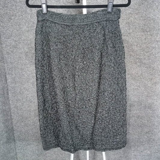 1940s Vintage Black Ribbon Weave Skirt